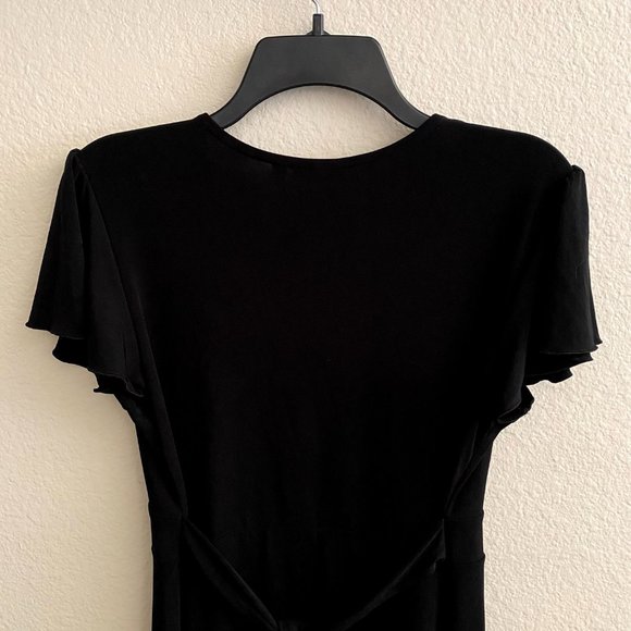 Apt. 9 sz:M Gem Front Black Gathered Waist Dress - Picture 7 of 10